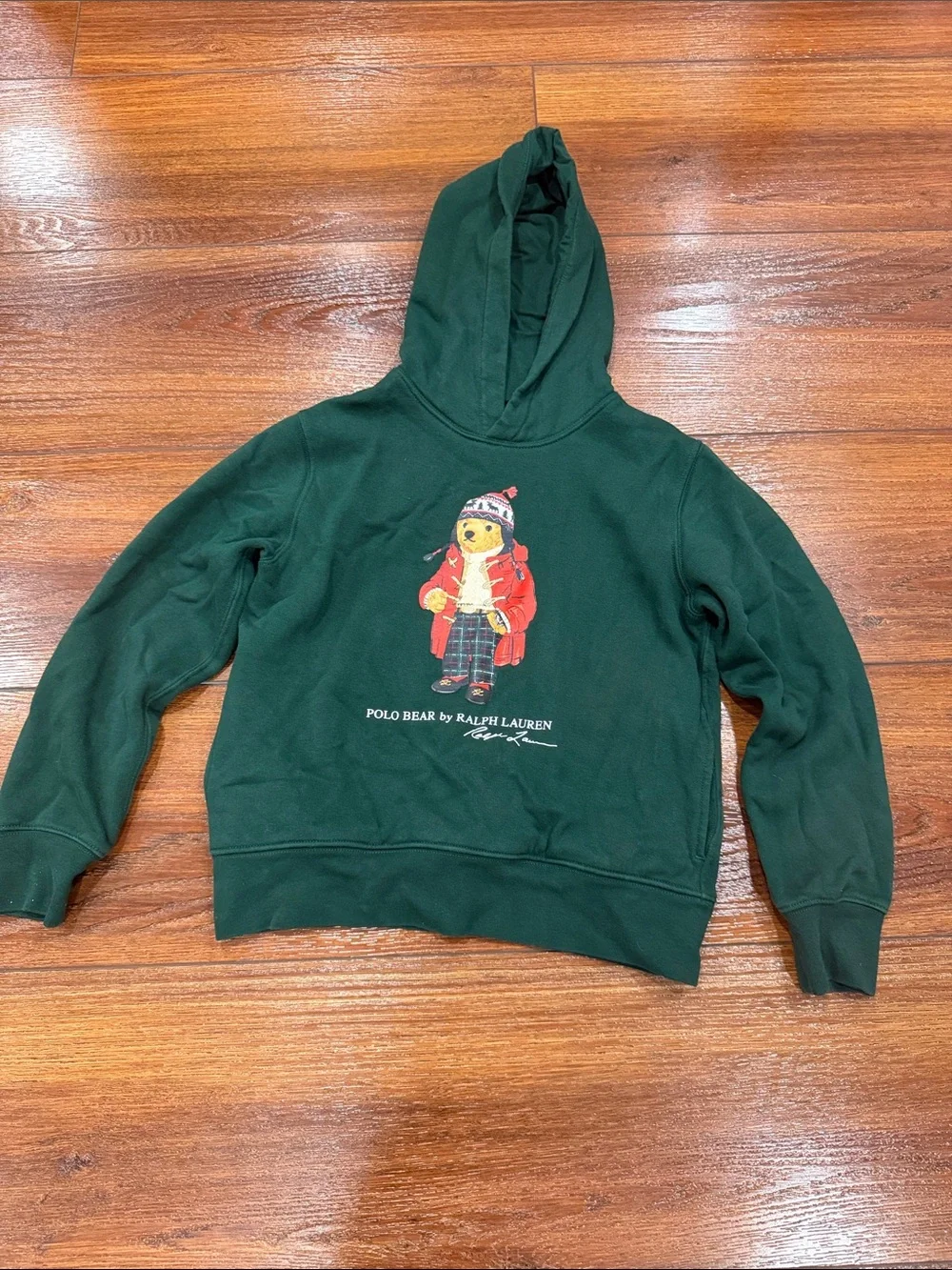 Ralph Lauren Dark Green Polo Bear Graphic Hoodie
